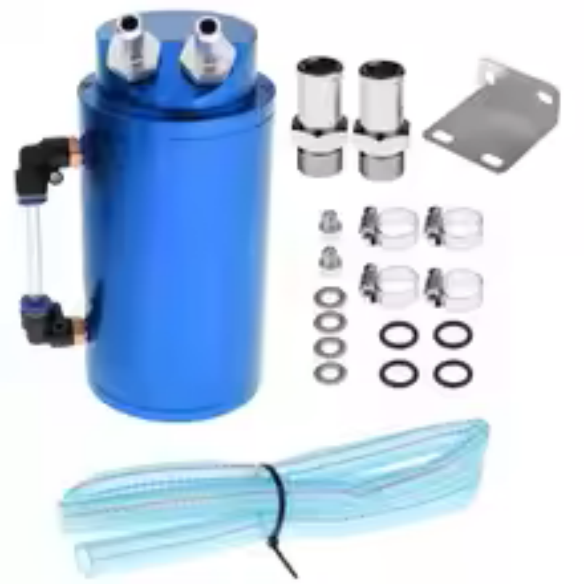 Universal Aluminum Round Car Engine Oil Catch Tank Can Reservoir Breather Kit oil catch can