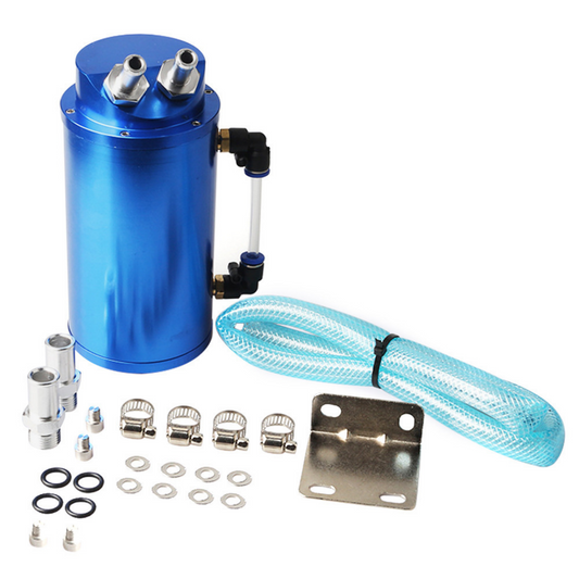 Universal Aluminum Round Car Engine Oil Catch Tank Can Reservoir Breather Kit oil catch can