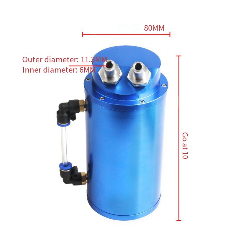 Universal Aluminum Round Car Engine Oil Catch Tank Can Reservoir Breather Kit oil catch can