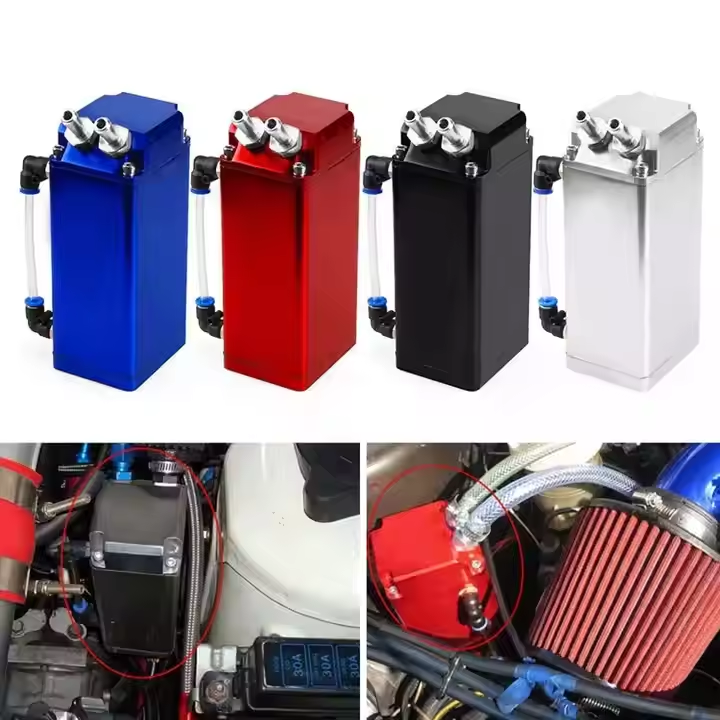 Aluminum 0.75L Baffled Billet 11MM 16MM Oil Catch Tank Square Reservoir Kit Universal Oil Catch Can oil catch can