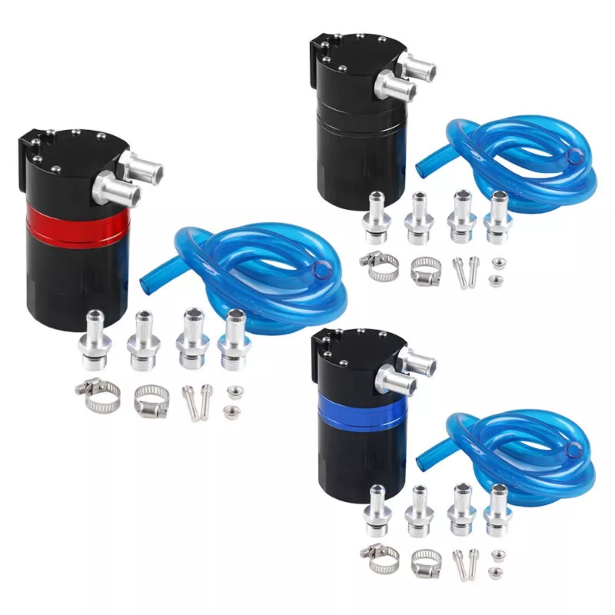 Aluminum Universal Oil Catch Can Kit Reservoir Polish Baffled Oil CatchTank oil catch can