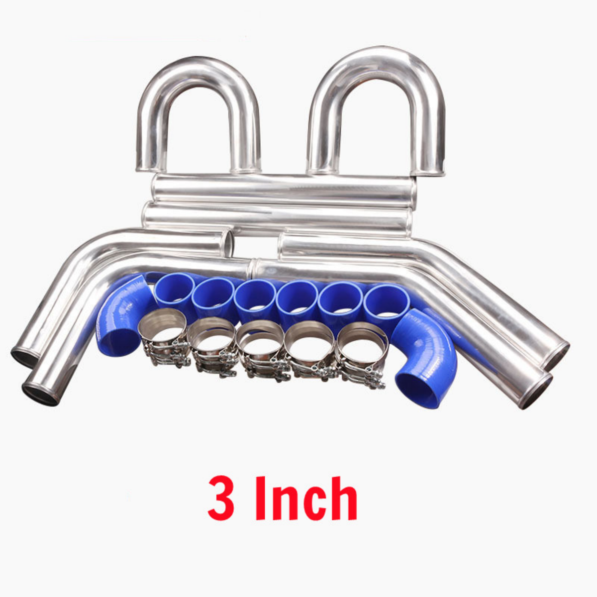 3 Inches Universal Aluminum Intercooler Piping Pipe Kit and Silicone Couplers EGRKIT Shop