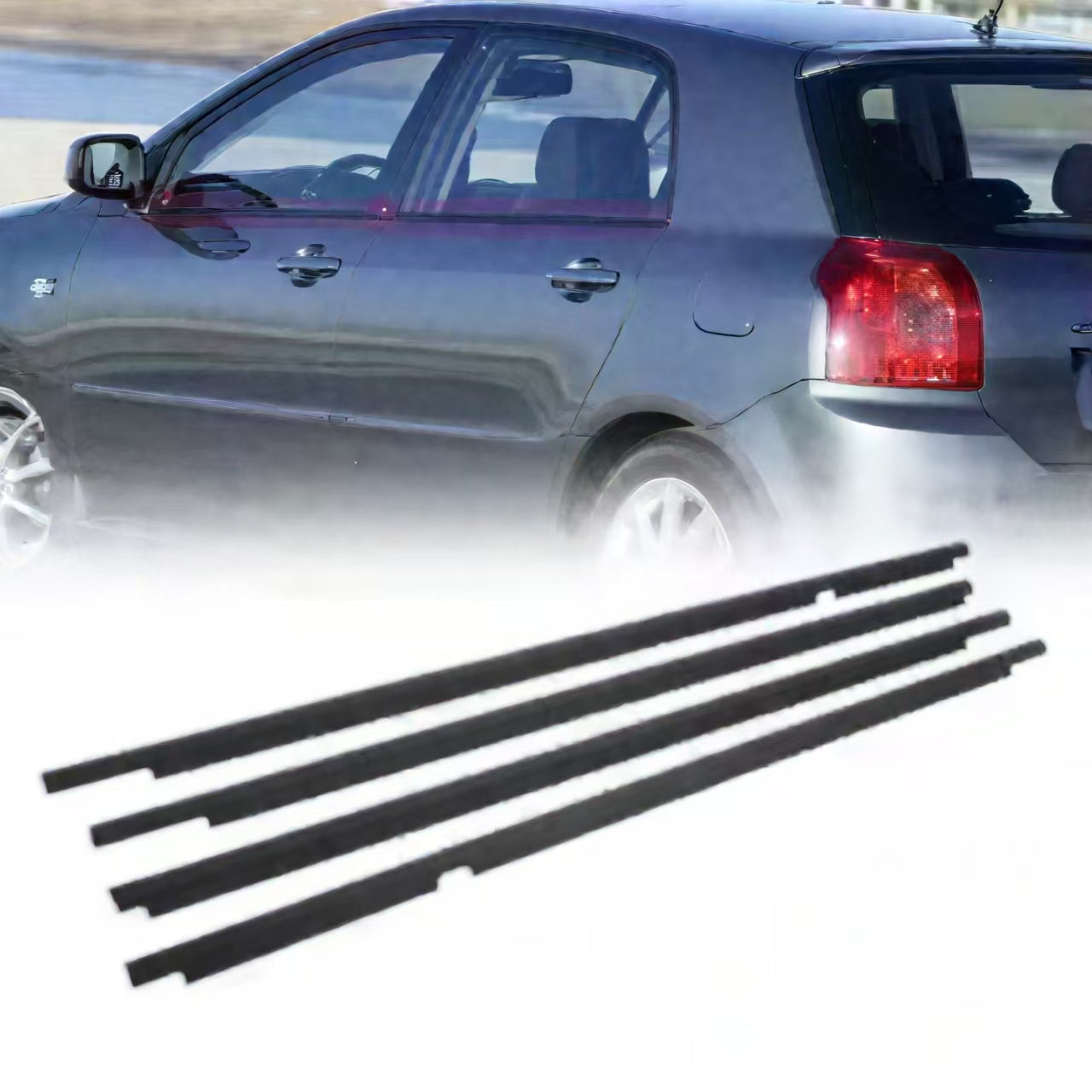 4Pcs Car Window Weatherstrip For Toyota Corolla 2003-2008 Car Weatherstrip Window Moulding Trim 75710-12410 75720-12410 75730-12080 75740-12170 weatherstrip