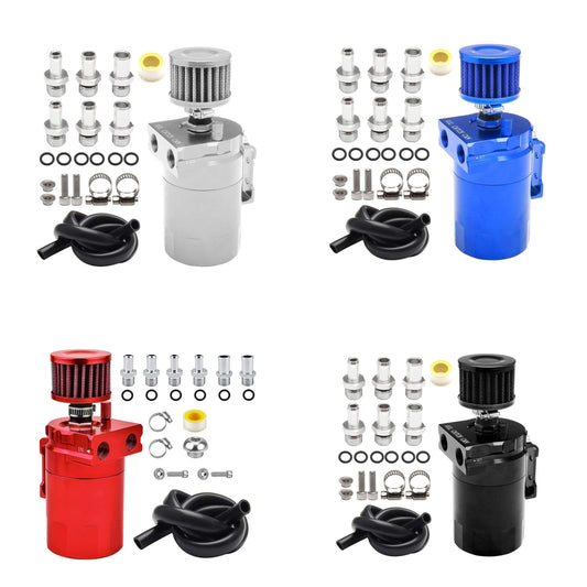 Universal Car Oil Catch Can Kit Reservoir Tank 300ml With Breather 3/8" Black Aluminum oil catch can