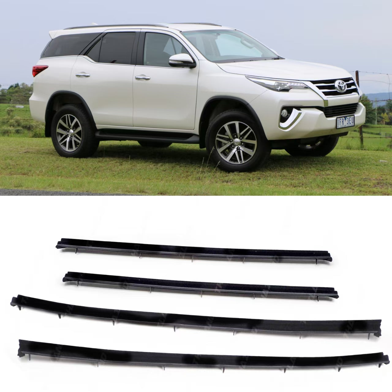4Pcs Car Window Weatherstrip For Toyota Fortuner 2016-2023 Car Weatherstrip Window Moulding Trim weatherstrip