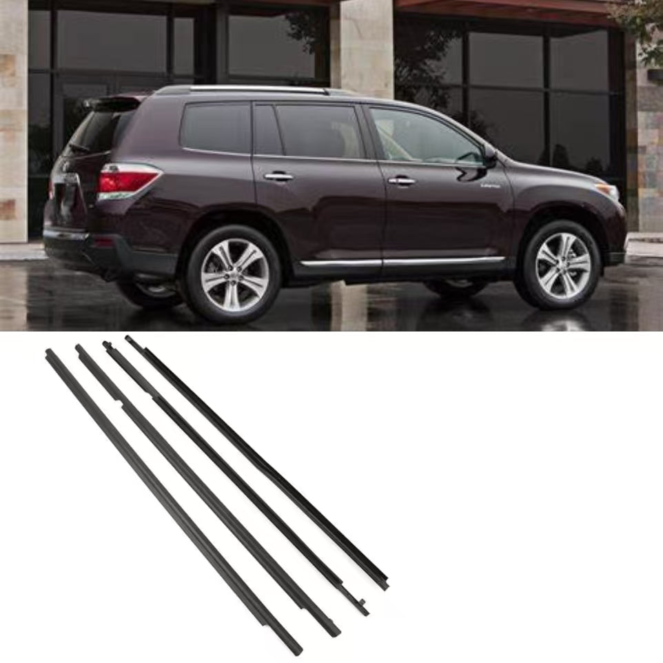 4Pcs Car Window Weatherstrip For Toyota Highlander 2011-2013 Car Weatherstrip Window Moulding Trim weatherstrip