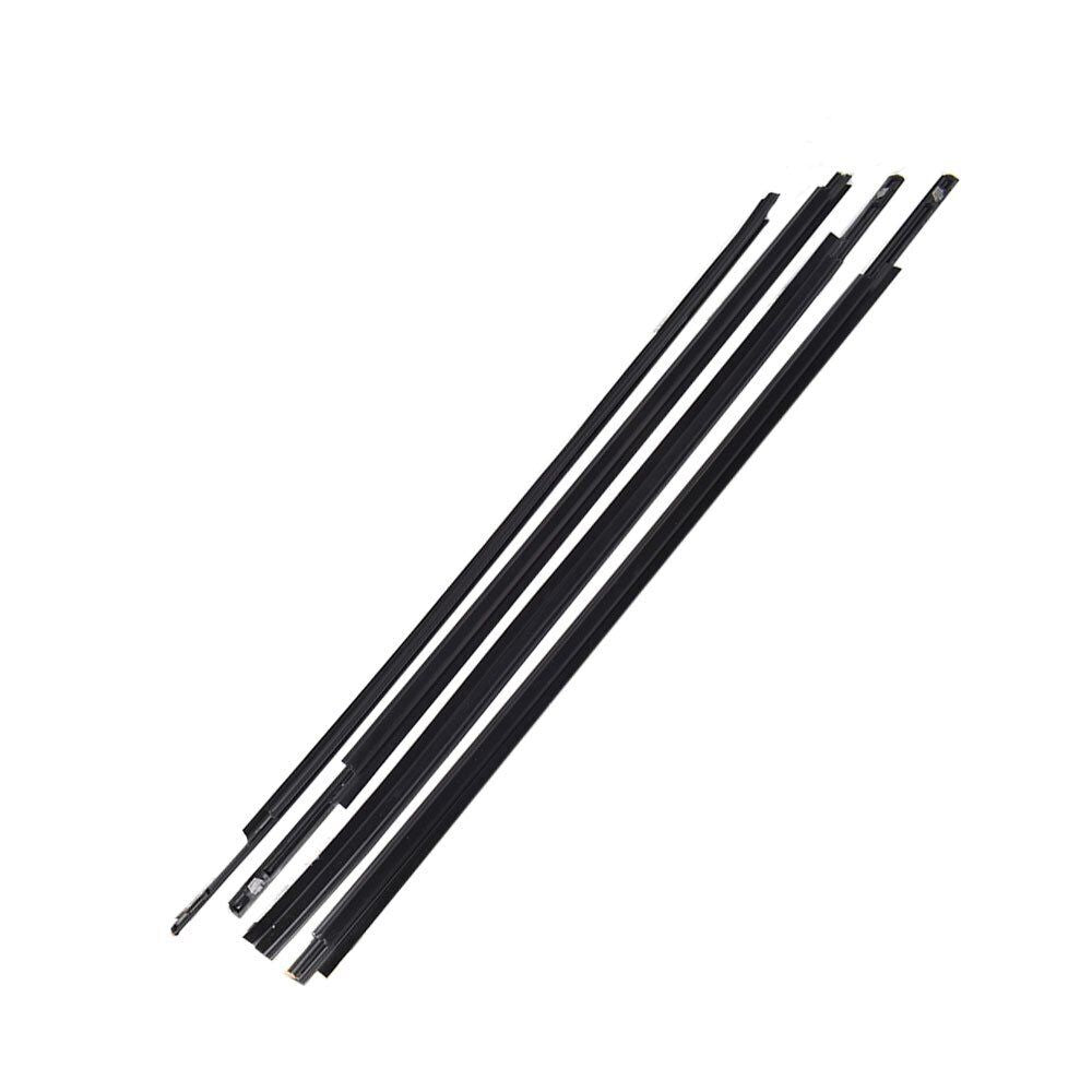 4Pcs Car Window Weatherstrip Black For Toyota Sequoia Tundra 2007-2018 Car Weatherstrip Window Moulding Trim 68160-0C020 68210-0C020 68163-0C020 68164-0C020 weatherstrip