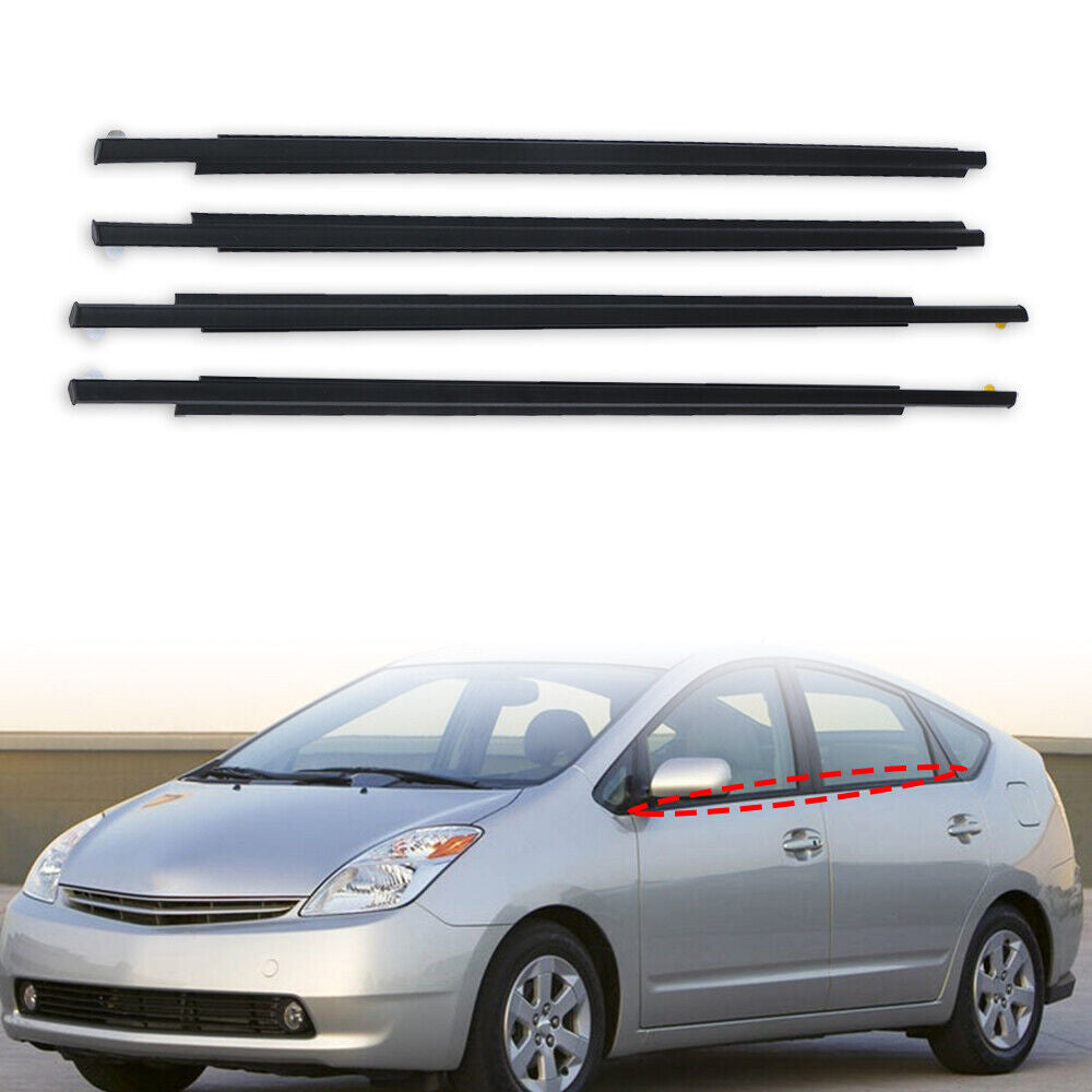 4Pcs Car Window Weatherstrip Black For Toyota Prius 2004-2009 Car Weatherstrip Window Moulding Trim 75720-47010 75710-47010 75740-47010 75730-47010 EGRKIT Shop