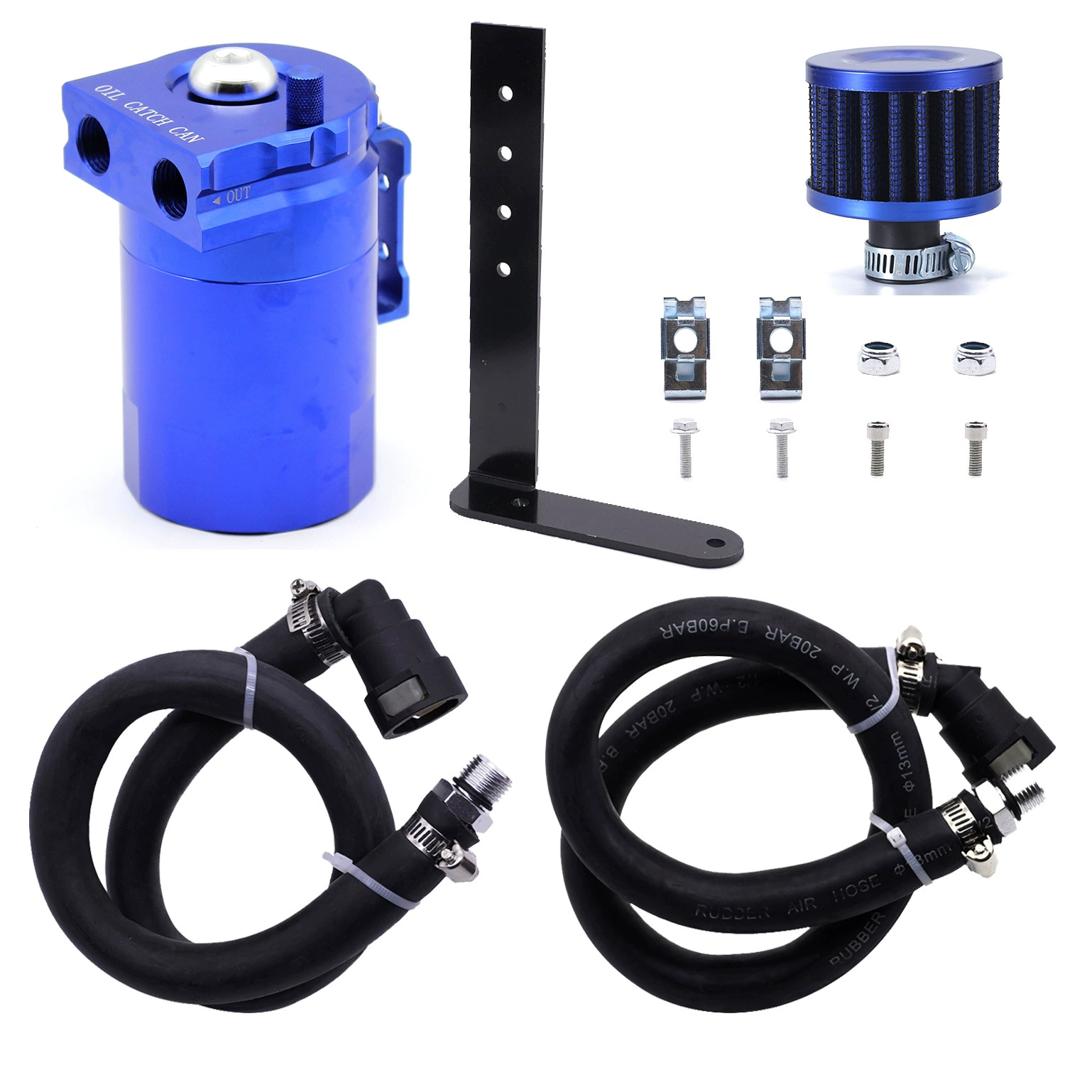 Oil Catch Can Aluminum Air Oil Separator with L-Bracket Catch Tank For Ford F150 5.0L 2.7L Raptor Expedition Ecoboost 3.5L oil catch can