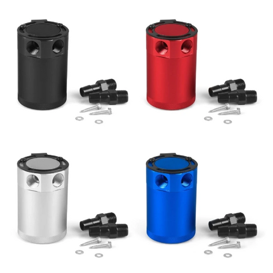 Universal 3/8" NPT 2-Port Oil Catch Can With Baffle Petrol Diesel Turbo Tank Reservoir oil catch can