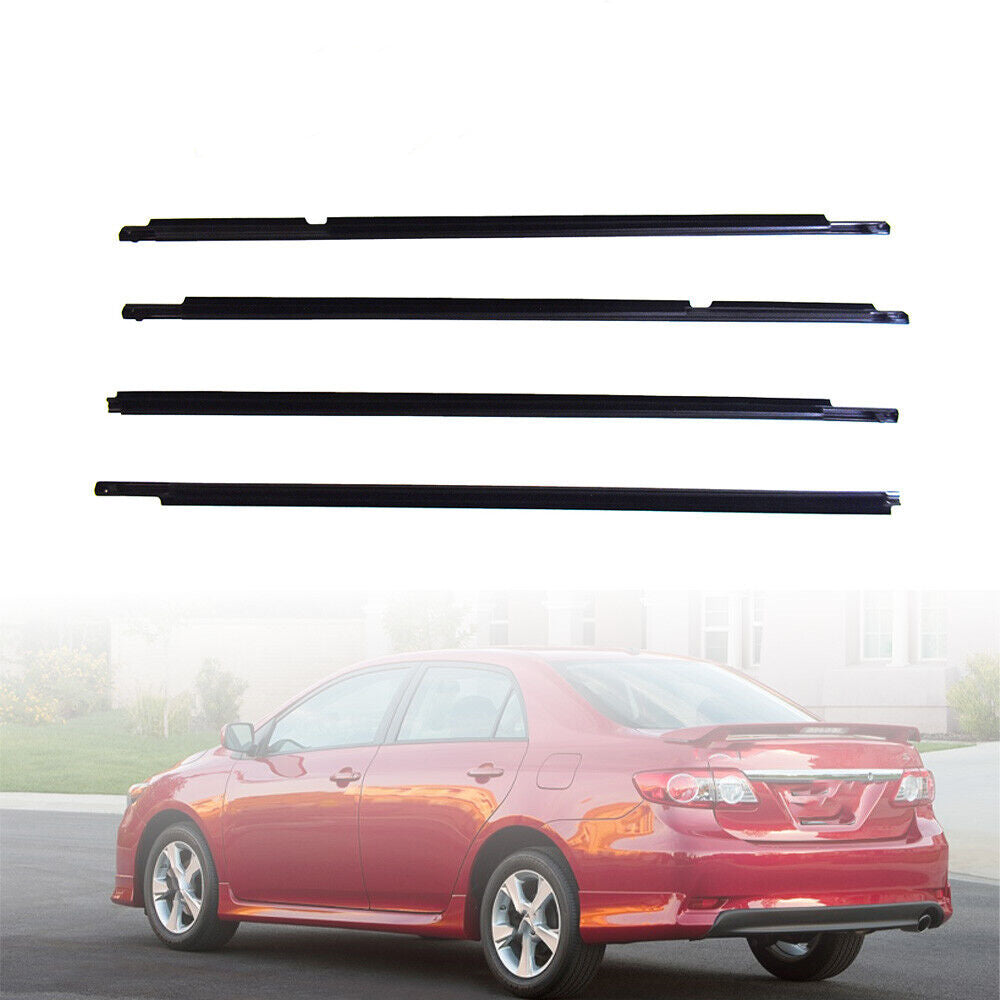 4Pcs Car Window Weatherstrip For Toyota Corolla 2009-2013 Car Weatherstrip Window Moulding Trim weatherstrip
