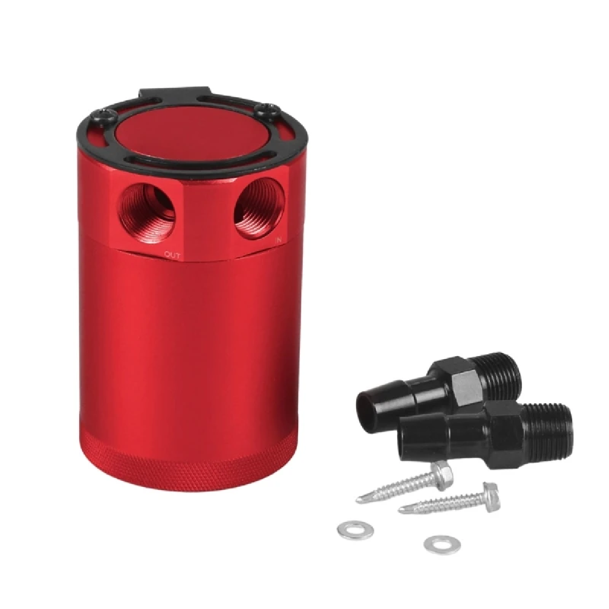 Universal 3/8" NPT 2-Port Oil Catch Can With Baffle Petrol Diesel Turbo Tank Reservoir oil catch can