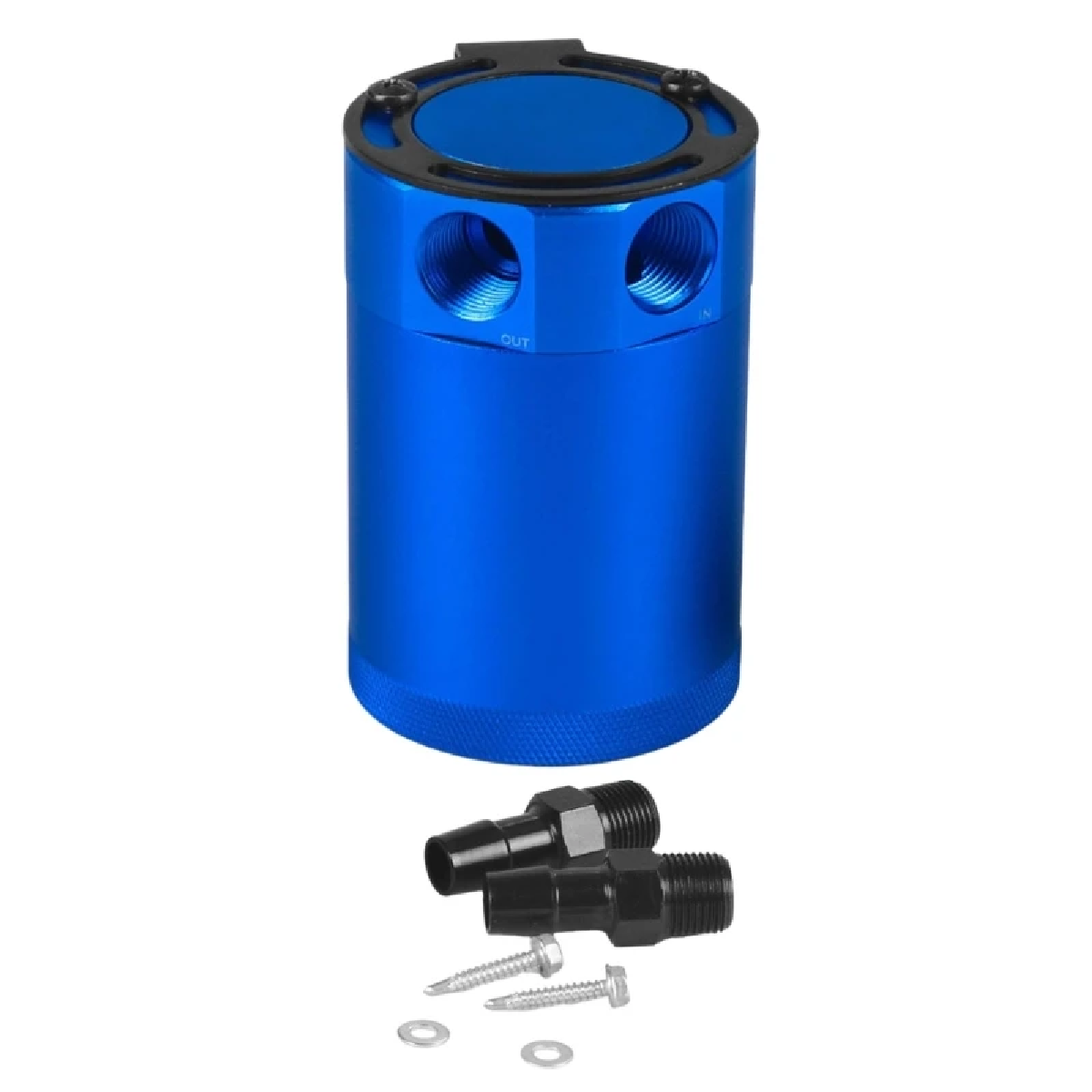 Universal 3/8" NPT 2-Port Oil Catch Can With Baffle Petrol Diesel Turbo Tank Reservoir oil catch can