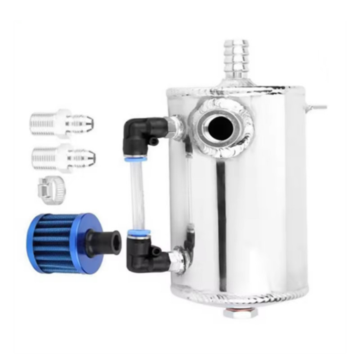 Universal 0.5L Aluminum Car Oil Catch Tank Can Reservoir Breather Air Filter oil catch can