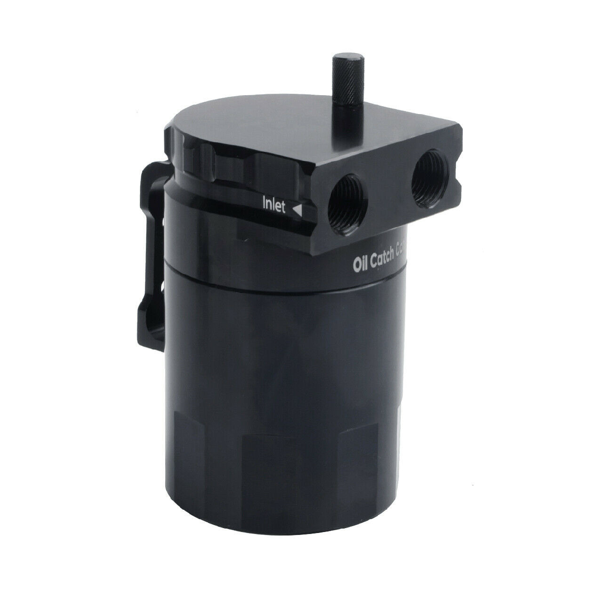 Aluminum Baffled Oil Catch Can Tank Reservoir Breather With Fittings Black oil catch can