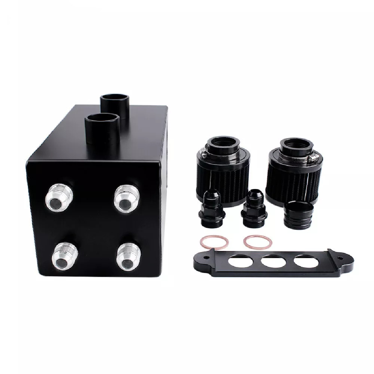 Pro Series Oil Catch Can Breather 4 Port All Black -10AN For Honda Civic Acura oil catch can