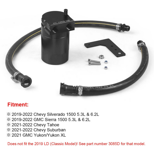 Car Oil Catch Can For Chevy Silverado For GMC Sierra 1500 5.3L & 6.2L 2019-2022 For Tahoe For Suburban 2021+ oil catch can