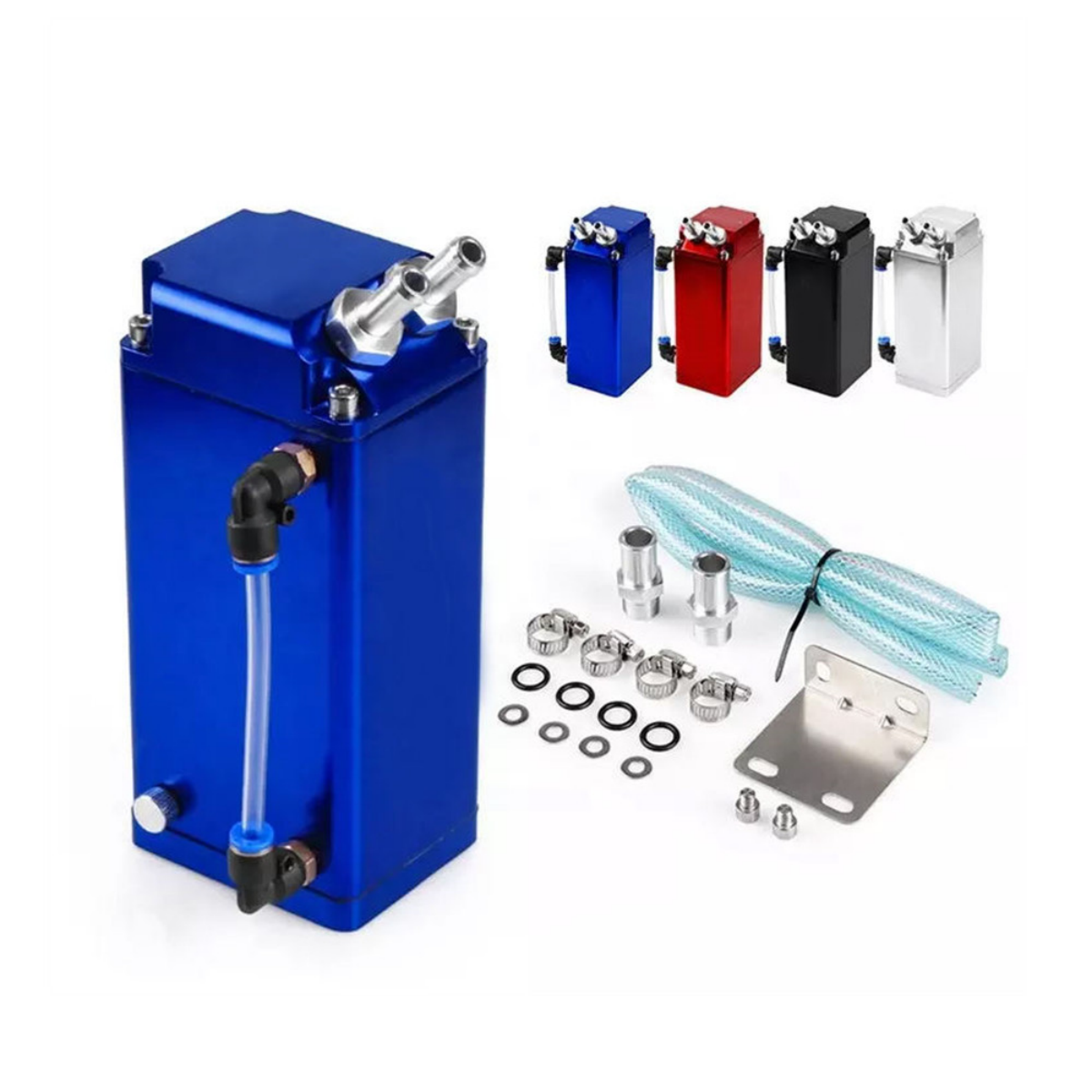 Aluminum 0.75L Baffled Billet 11MM 16MM Oil Catch Tank Square Reservoir Kit Universal Oil Catch Can oil catch can