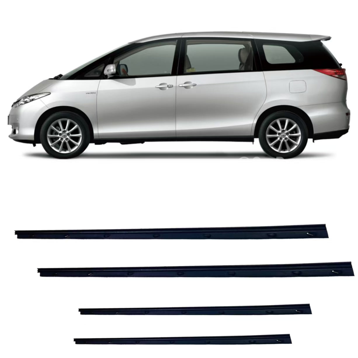 4Pcs Car Window Weatherstrip Inner Black For Toyota Previa ARC50 Car Weatherstrip Window Moulding Trim weatherstrip