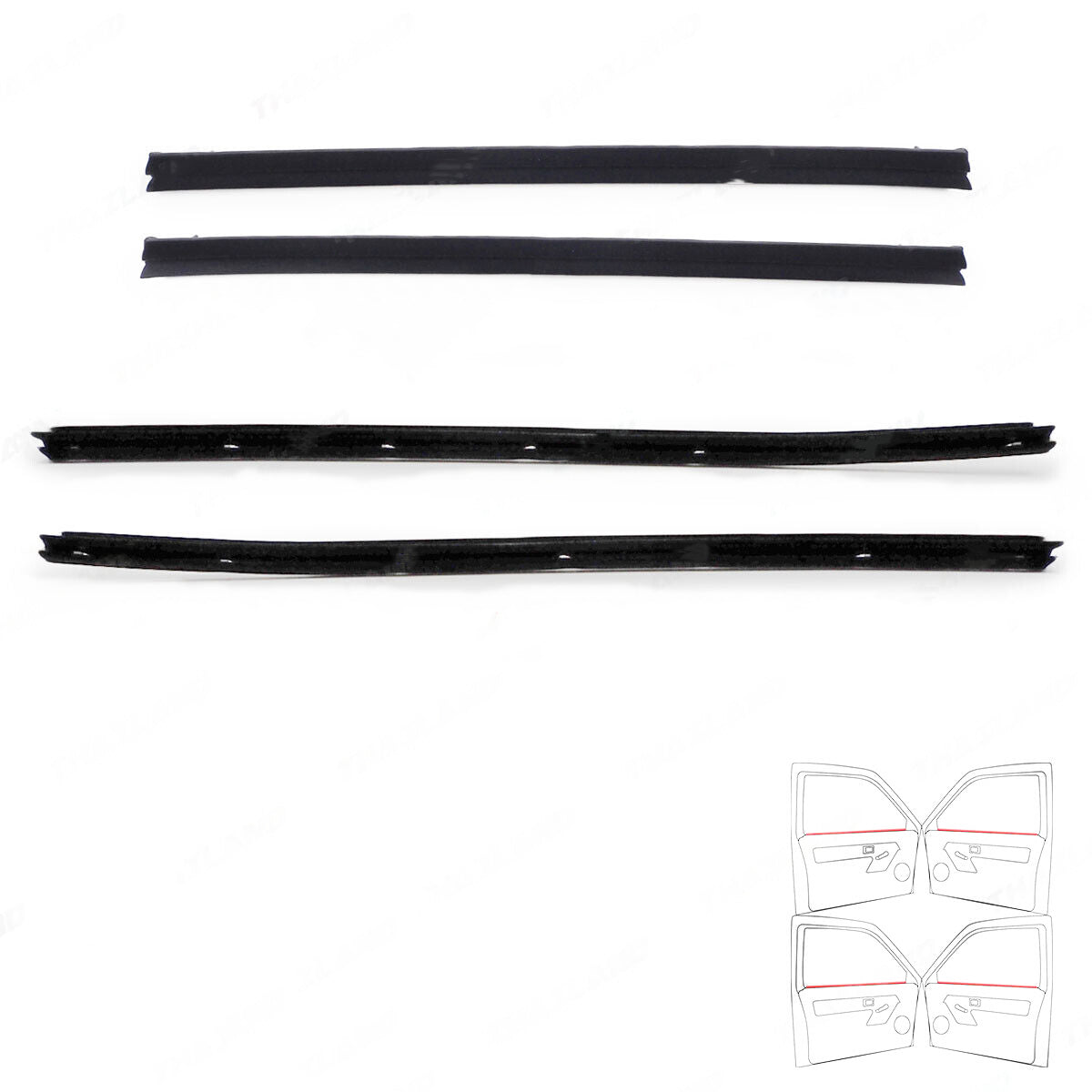 4Pcs Car Window Weatherstrip For Toyota Fortuner 2016-2023 Car Weatherstrip Window Moulding Trim weatherstrip