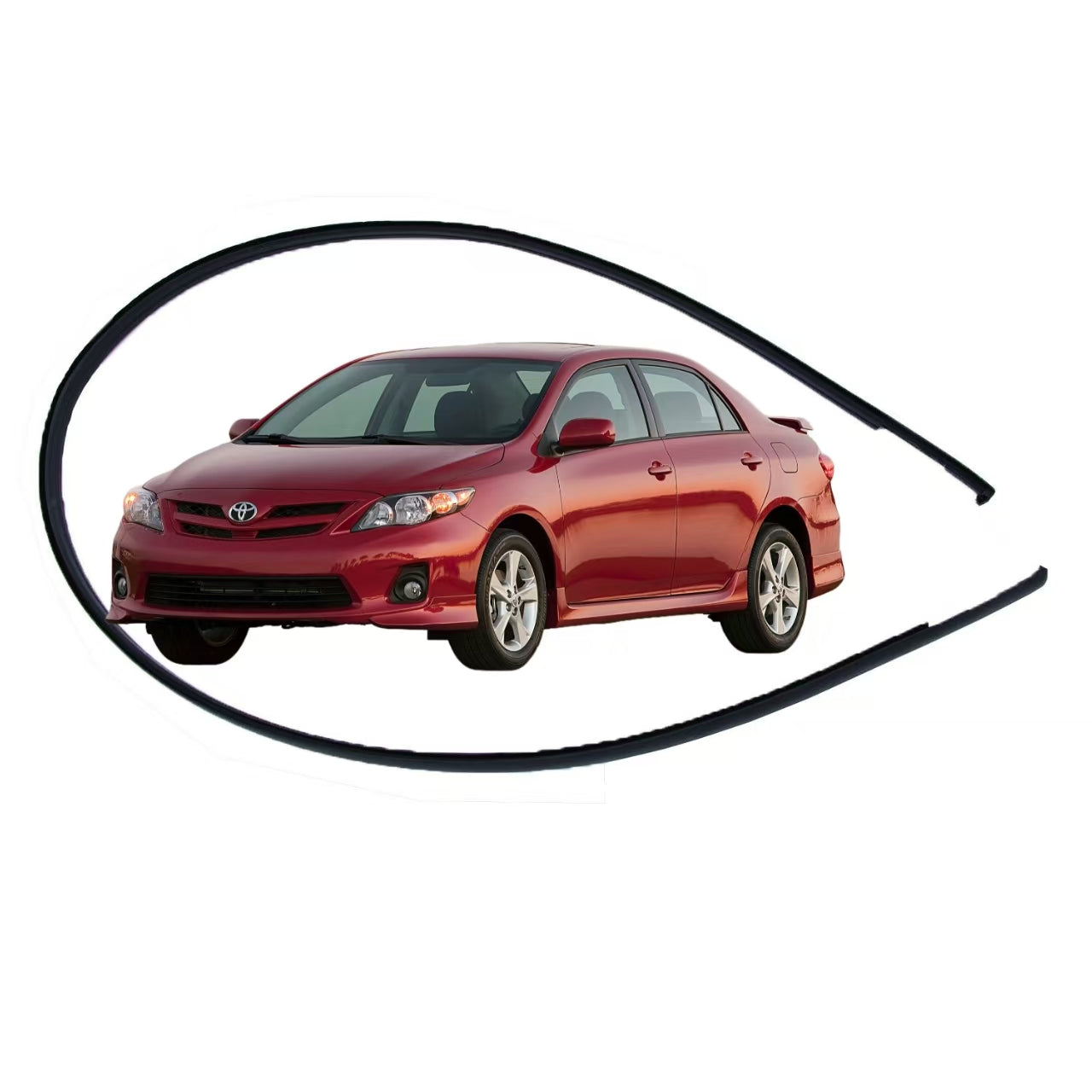2PCS Car Roof Trim Molding Seal Strip Rubber 75556-12150 75555-12140 For Toyota Corolla 2009-2013 Car Roof Trim Molding weatherstrip