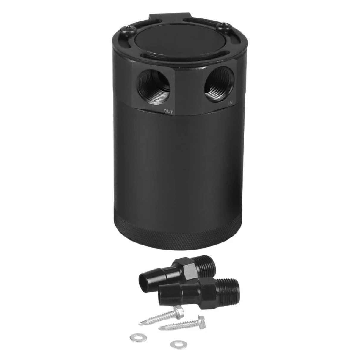 Universal 3/8" NPT 2-Port Oil Catch Can With Baffle Petrol Diesel Turbo Tank Reservoir oil catch can