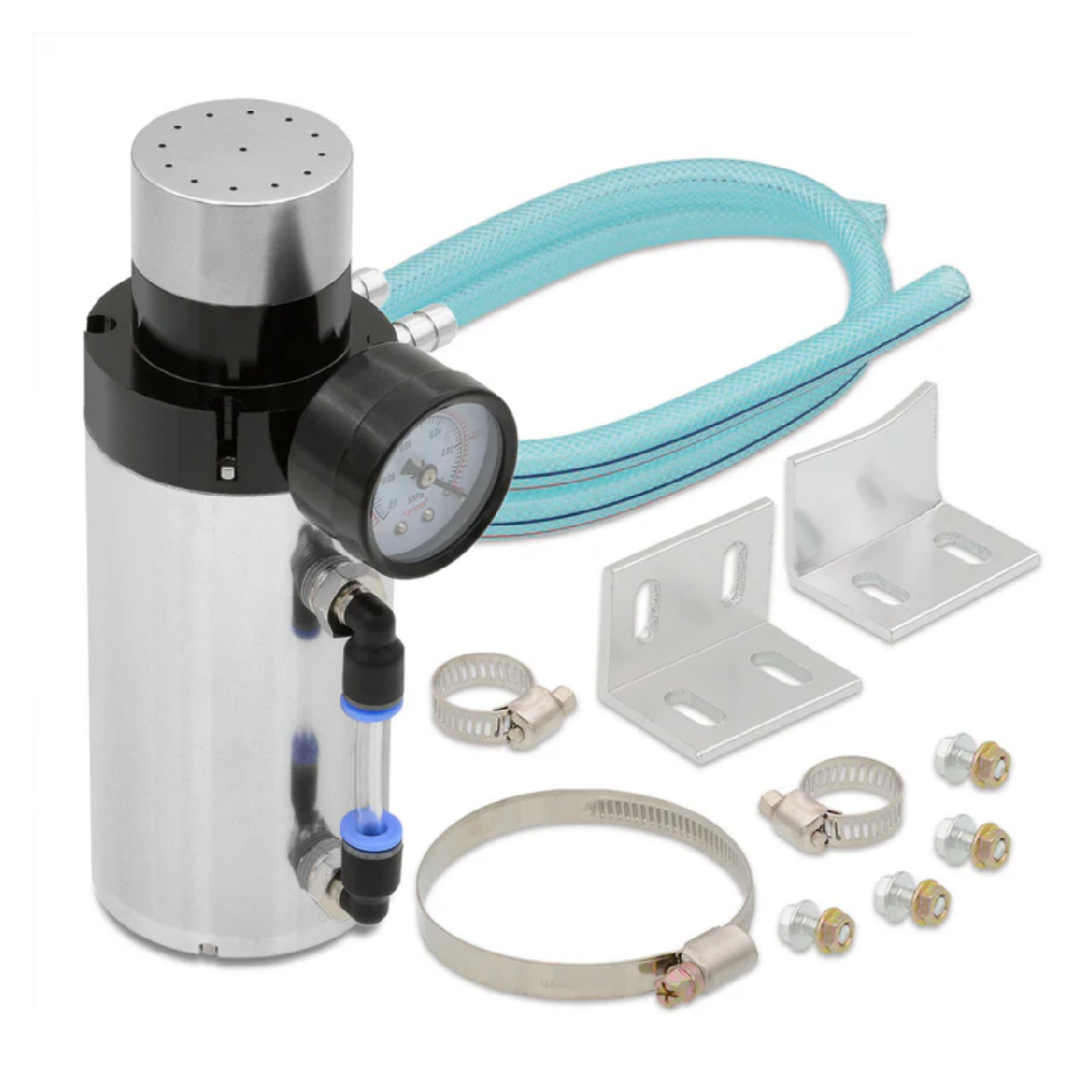 Universal Aluminum Oil Catch Can Tank Reservoir with Vacuum Pressure Gauge Oil Catch Tank EGRKIT Shop