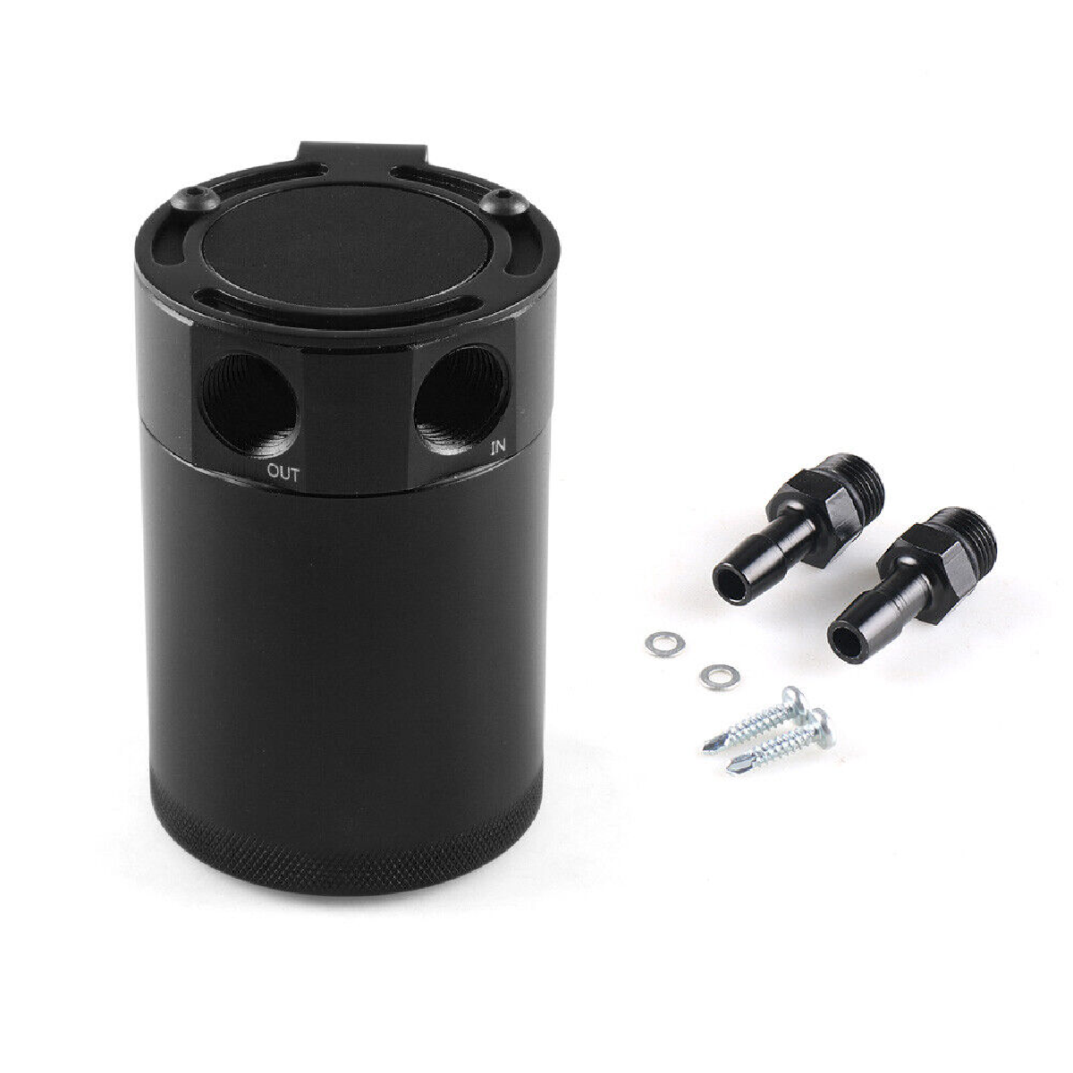 Universal 3/8" NPT 2-Port Oil Catch Can With Baffle Petrol Diesel Turbo Tank Reservoir oil catch can