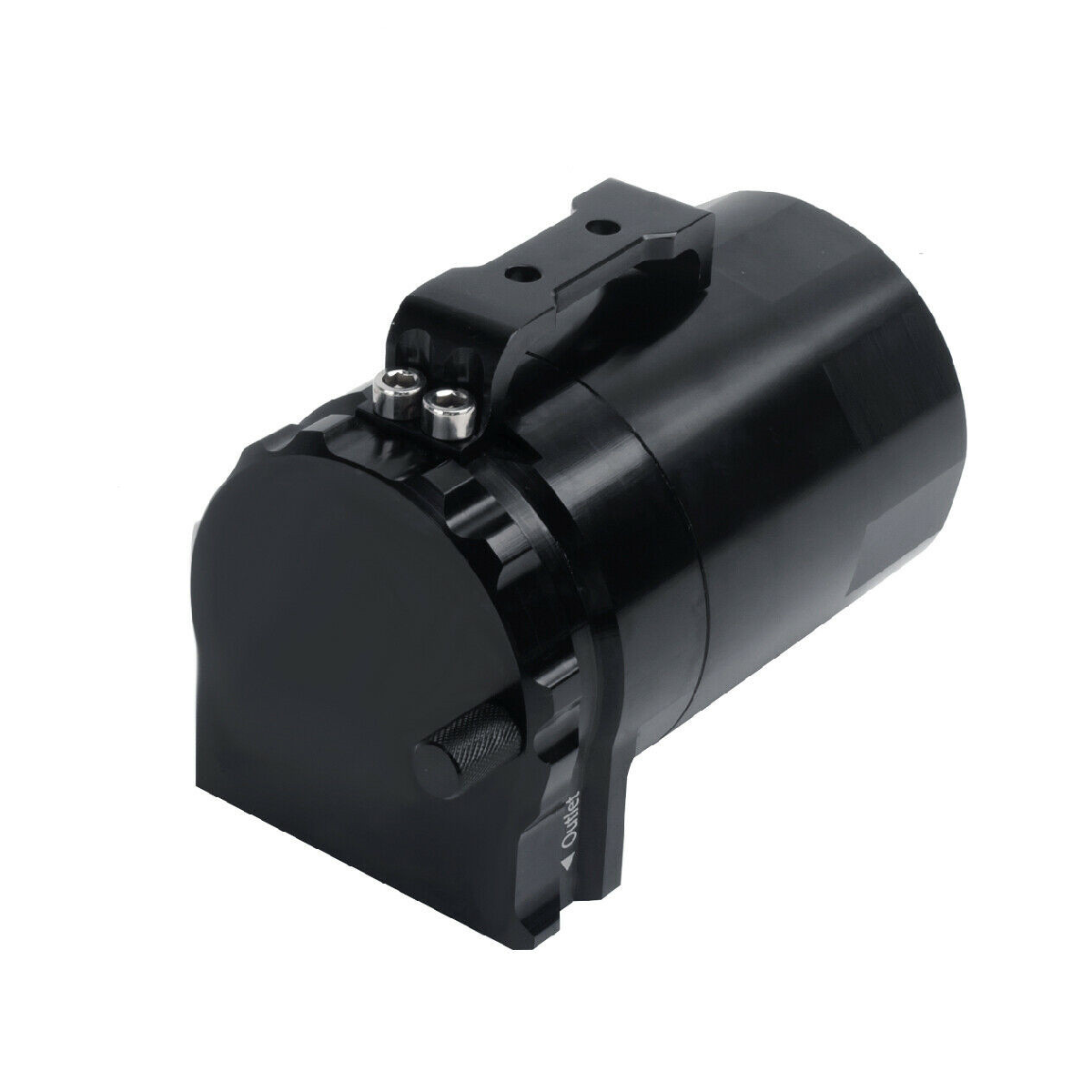 Aluminum Baffled Oil Catch Can Tank Reservoir Breather With Fittings Black oil catch can