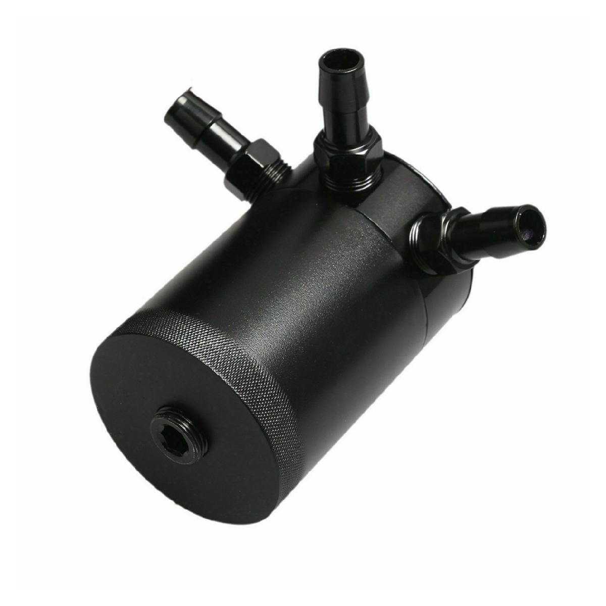 Racing Aluminum 3-Port Oil Catch Can Tank Reservoir Breather Filter Drain Valve oil catch can