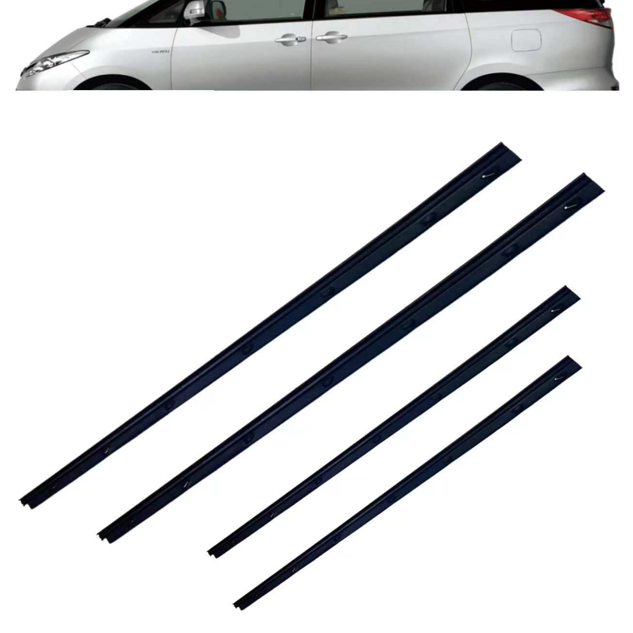 4Pcs Car Window Weatherstrip Inner Black For Toyota Previa ARC50 Car Weatherstrip Window Moulding Trim weatherstrip