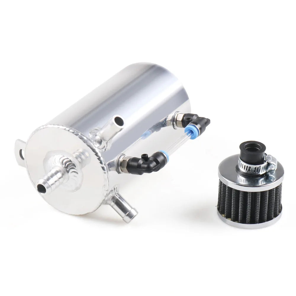 Universal 0.5L Aluminum Car Polishing Oil Catch Tank Can Reservoir Breather Air Filter oil catch can