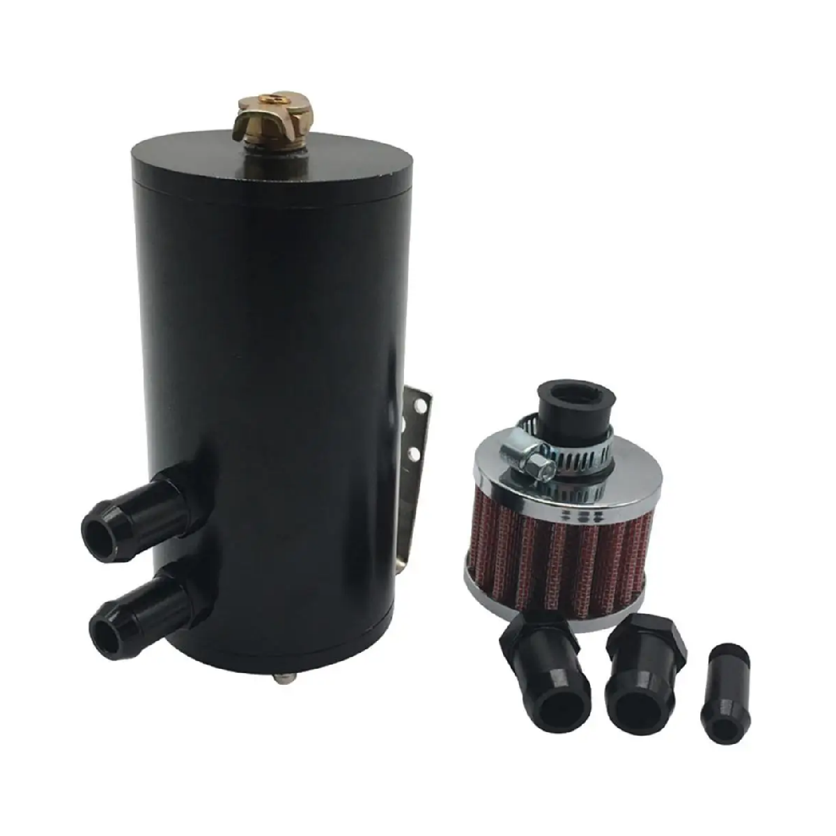Aluminum Universal Oil Catch Can with Breather & Drain Tap 2LT Baffled Reservoir Tank Oil Catch Tank EGRKIT Shop