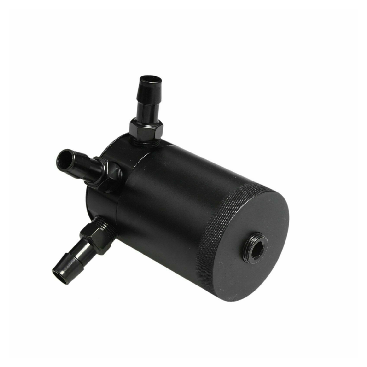 Racing Aluminum 3-Port Oil Catch Can Tank Reservoir Breather Filter Drain Valve oil catch can