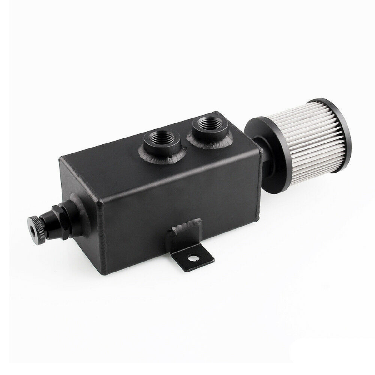 Universal Aluminum 1L Oil Catch Can Reservoir Tank + Breather Filter baffled oil catch can