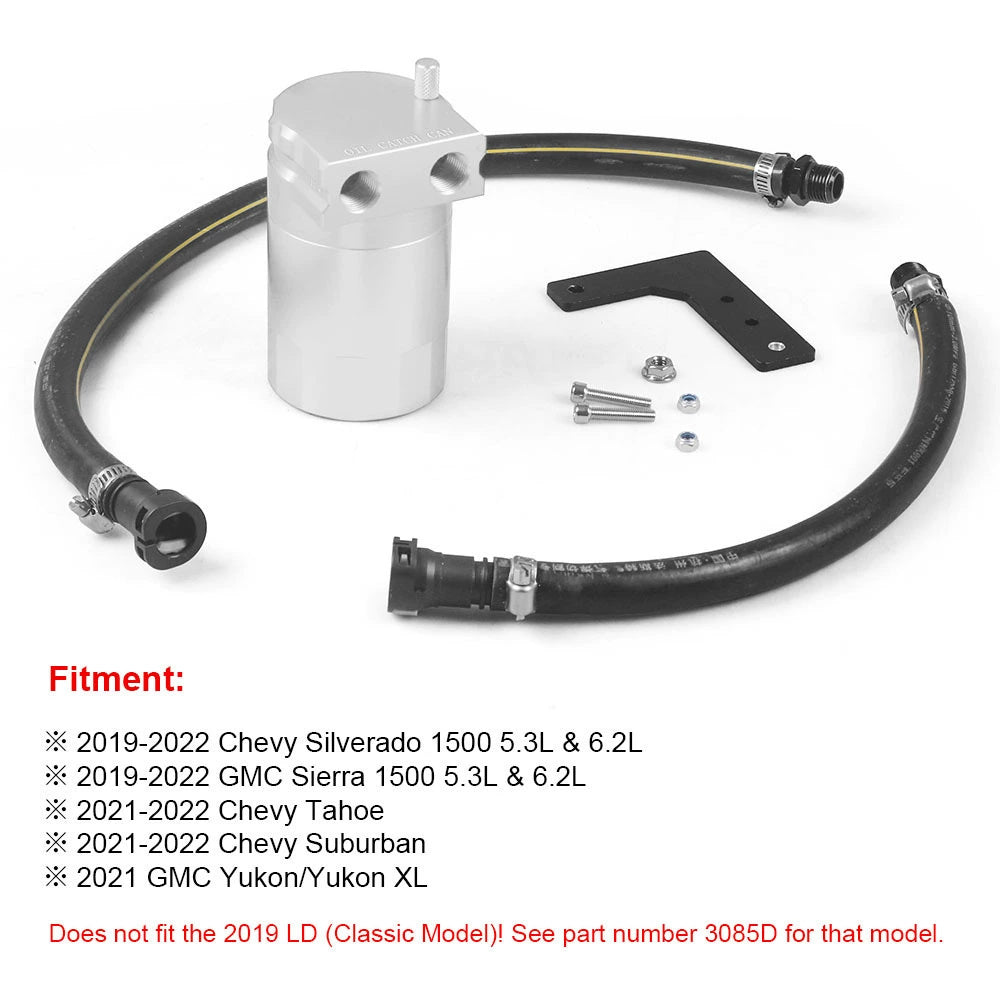 Car Oil Catch Can For Chevy Silverado For GMC Sierra 1500 5.3L & 6.2L 2019-2022 For Tahoe For Suburban 2021+ oil catch can