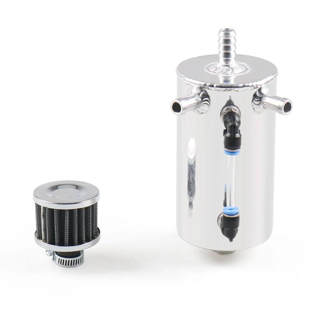 Universal 0.5L Aluminum Car Polishing Oil Catch Tank Can Reservoir Breather Air Filter oil catch can