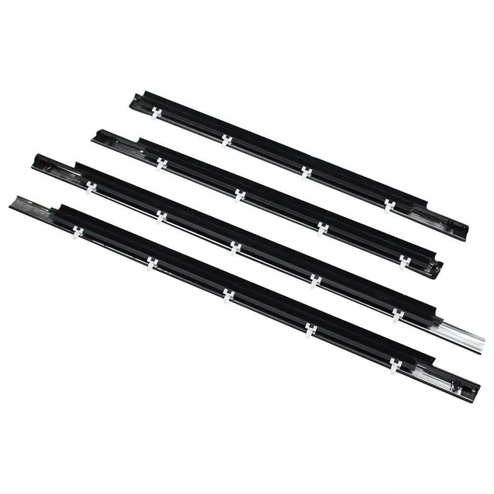 4Pcs Car Window Weatherstrip Black For Toyota Sequoia 1999-2007 Car Weatherstrip Window Moulding Trim 75710-0C010 75730-0C010 weatherstrip
