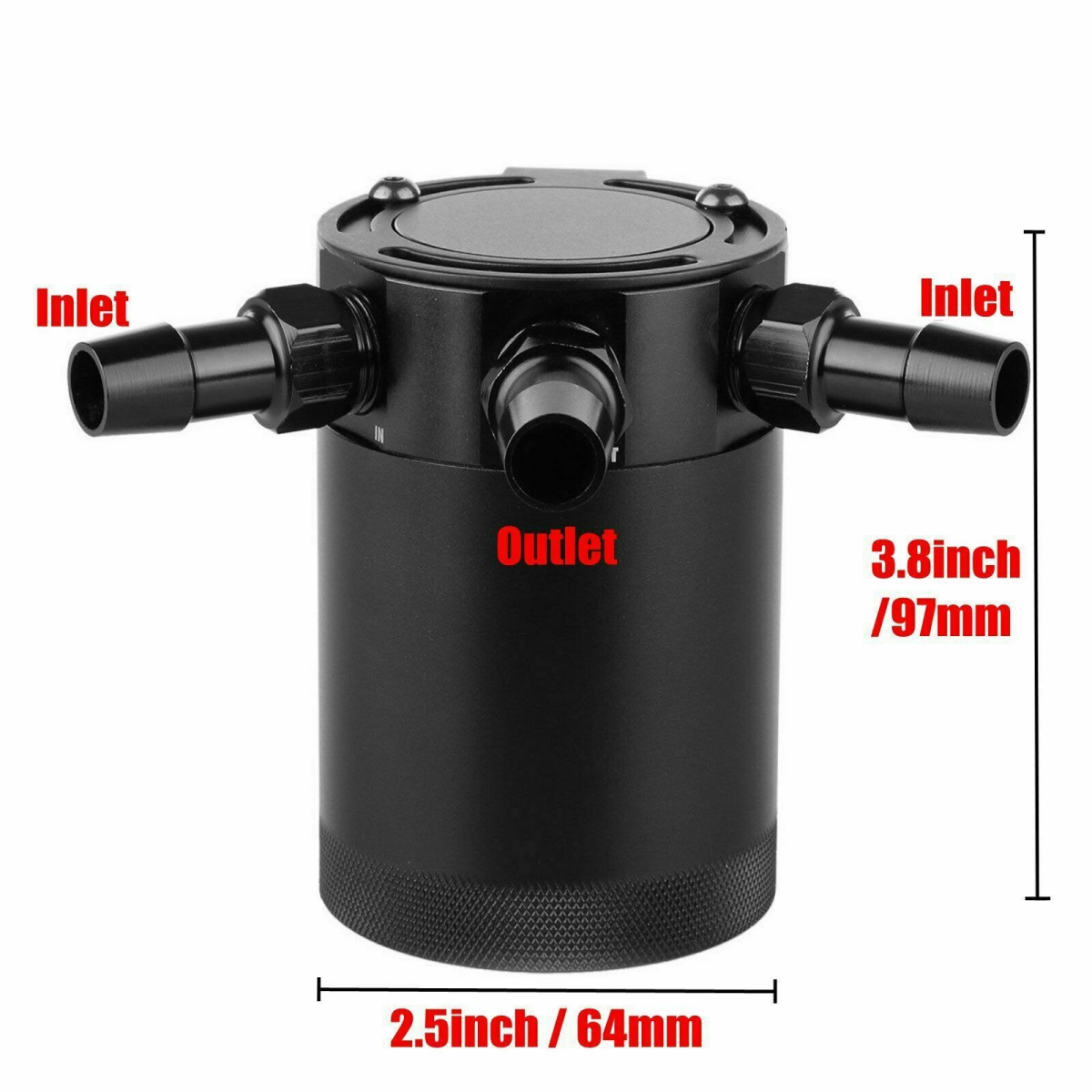 Universal 3-Port Oil Catch/Can/Tank/Reservoir Air-Oil Separator Racing Baffled oil catch can