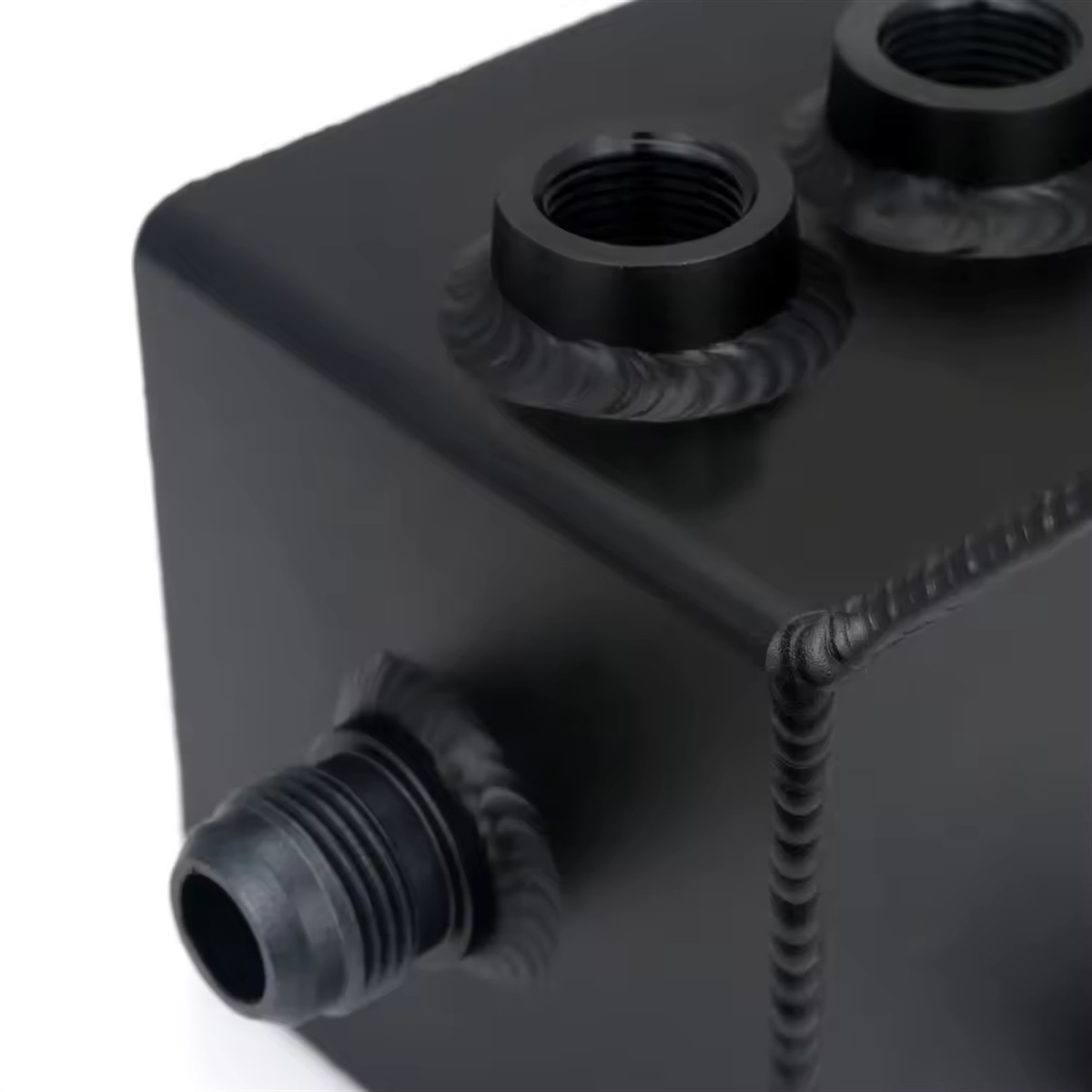 Black Aluminum 2L Engine Oil Catch Can Tank AN10 W/ Breather & Drain Tap Baffled oil catch can