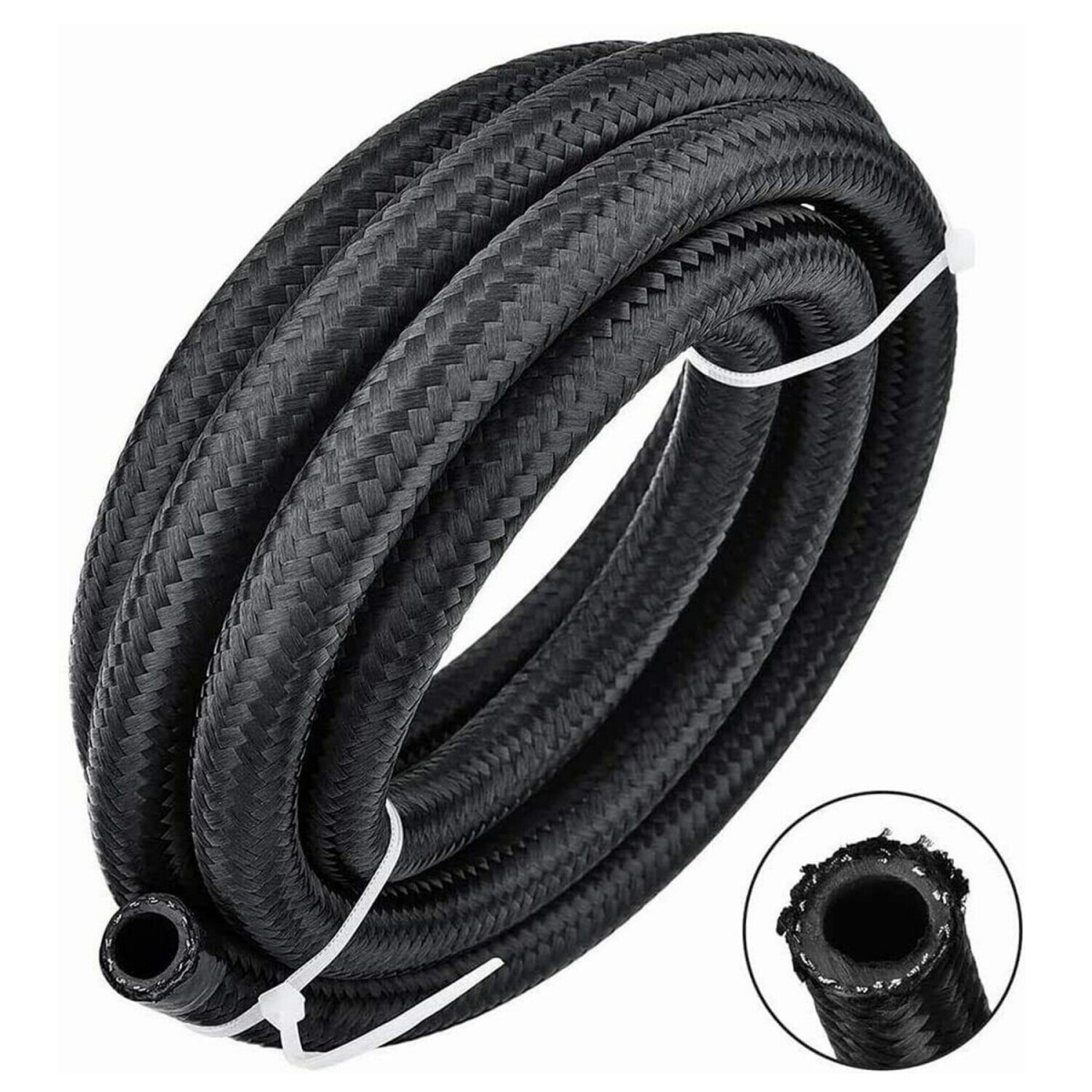 10AN Baffled Oil Catch Can Breather Can with Drain Valve Bundle with 3m 10AN 5/8'' Nylon Braided CPE Oil Gas Fuel Line Hose End Fittings Kit oil catch can