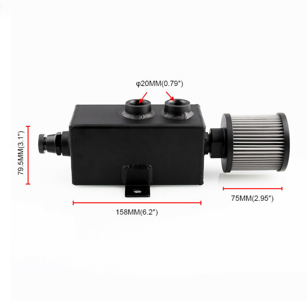 Universal Aluminum 1L Oil Catch Can Reservoir Tank + Breather Filter baffled oil catch can