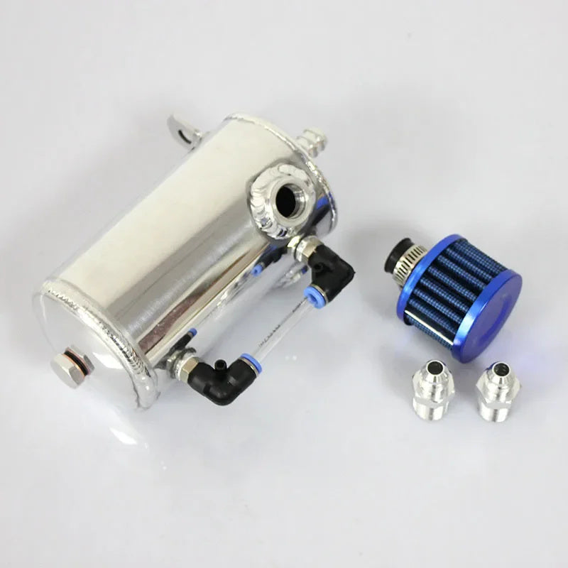 Universal 0.5L Aluminum Car Oil Catch Tank Can Reservoir Breather Air Filter oil catch can