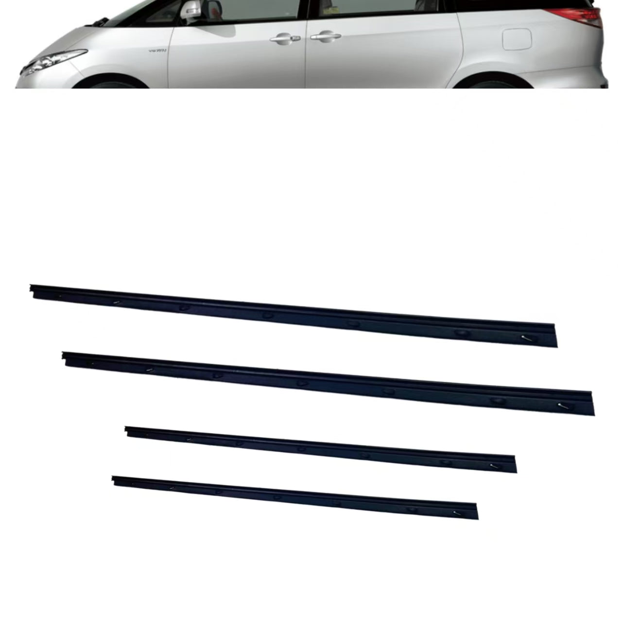 4Pcs Car Window Weatherstrip Inner Black For Toyota Previa ARC50 Car Weatherstrip Window Moulding Trim weatherstrip