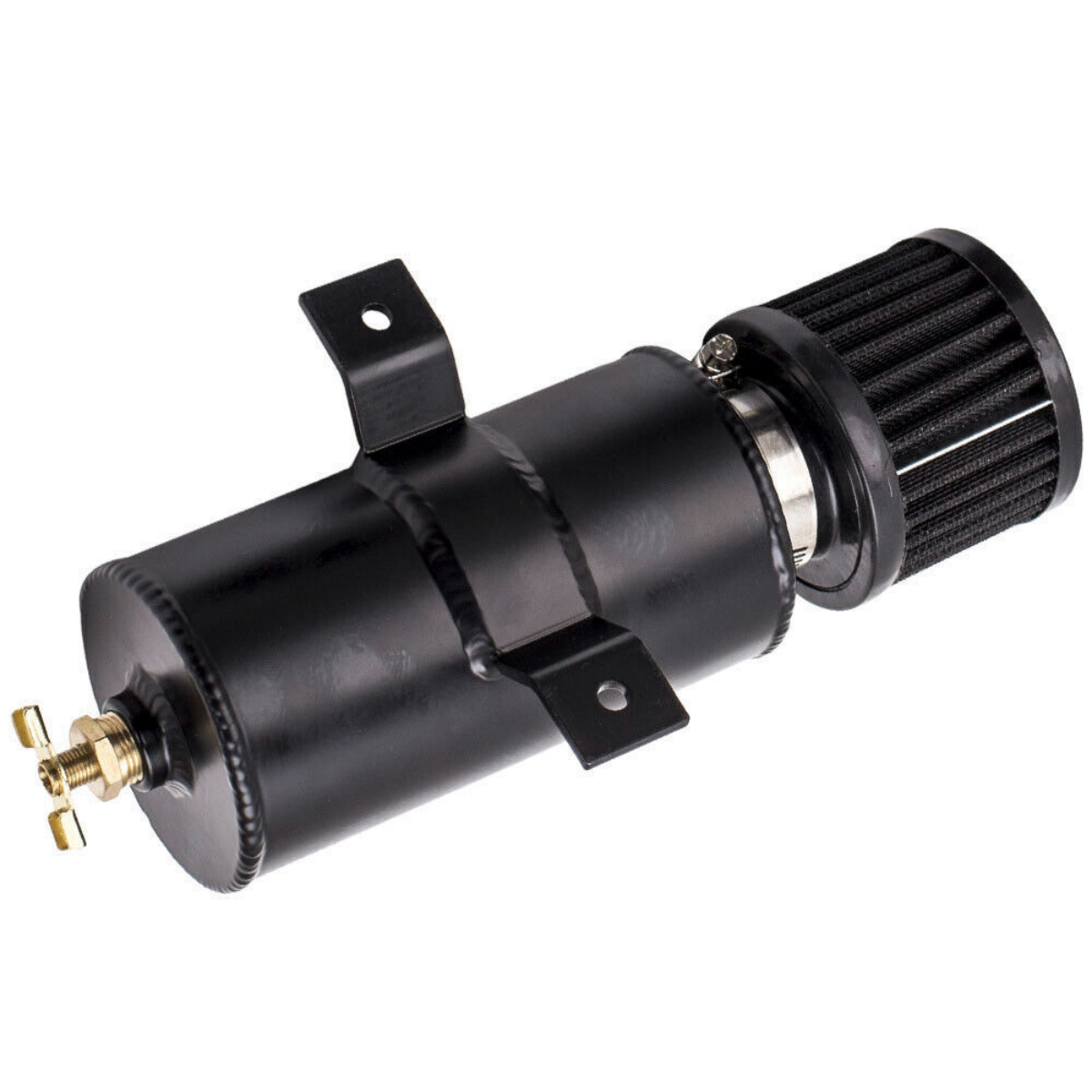 10AN Baffled Oil Catch Can Breather Can with Drain Valve Bundle with 3m 10AN 5/8'' Nylon Braided CPE Oil Gas Fuel Line Hose End Fittings Kit oil catch can