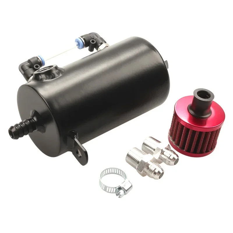 Universal 0.5L Aluminum Car Oil Catch Tank Can Reservoir Breather Air Filter oil catch can