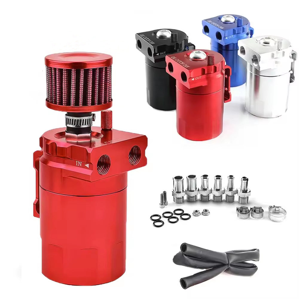 Universal Car Oil Catch Can Kit Reservoir Tank 300ml With Breather 3/8" Black Aluminum oil catch can