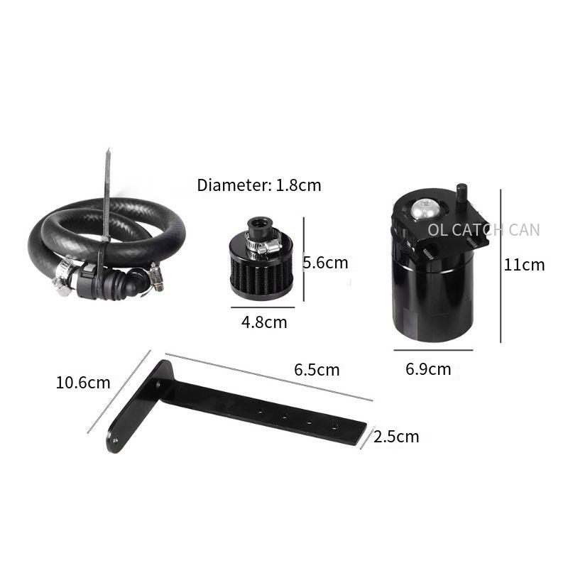 Oil Catch Can Aluminum Air Oil Separator with L-Bracket Catch Tank For Ford F150 5.0L 2.7L Raptor Expedition Ecoboost 3.5L oil catch can