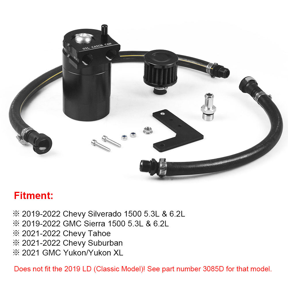 Oil Separator Clear Car Oil Catch Can For Chevy Silverado For GMC Sierra 1500 5.3L & 6.2L 2019-2022 For Tahoe For Suburban 2021+ oil catch can