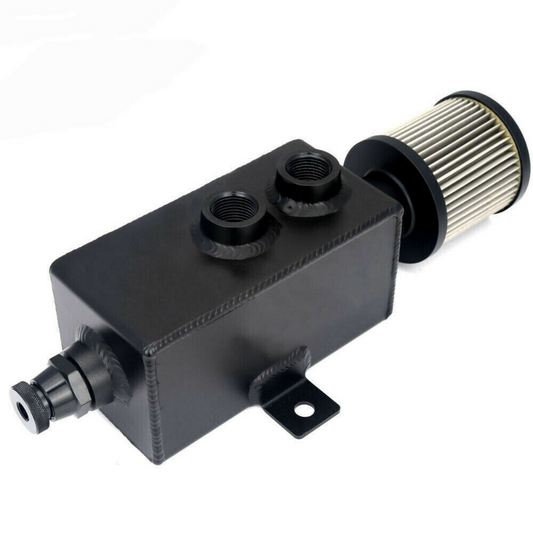 Universal Aluminum 1L Oil Catch Can Reservoir Tank + Breather Filter baffled oil catch can